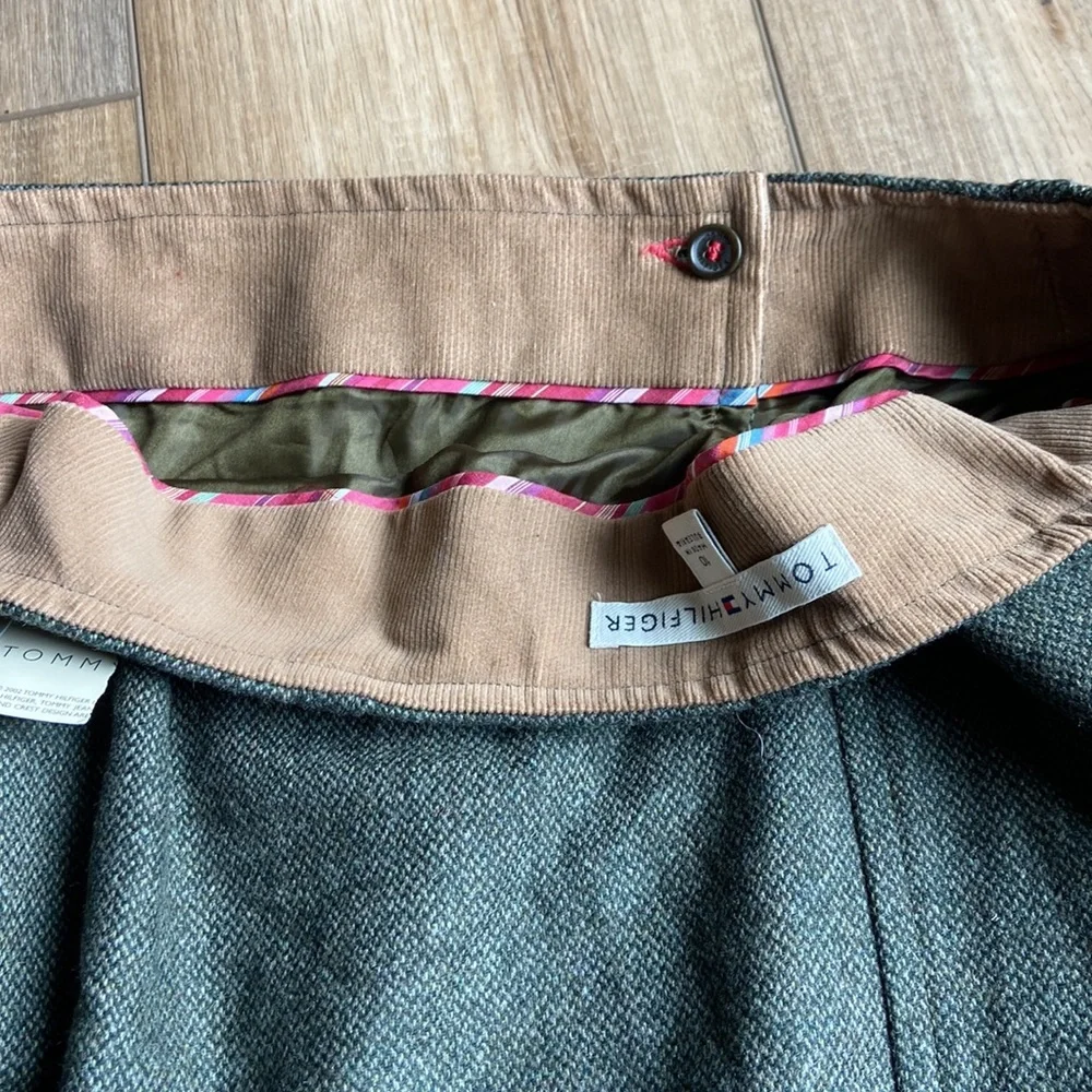 NWT Tommy Hilfiger Olive Tweed Wrap Skirt - Picture 9 of 9